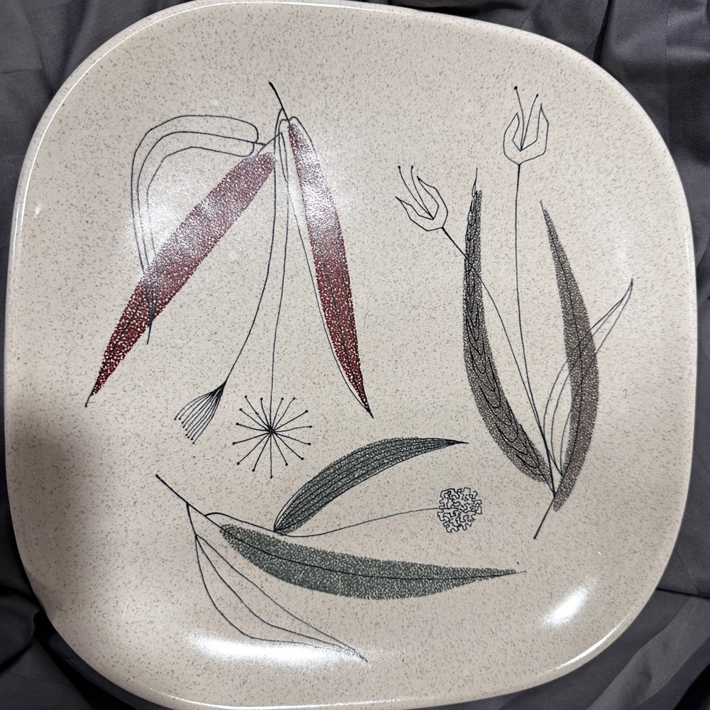 Francisican Trio Pattern Oven Safe Set Of Two Plates circa 1950's Mid Century